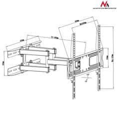 Maclean Maclean držiak na TV alebo monitor, univerzálny, max VESA 400x400, 26-55", 30kg, čierny, MC-760