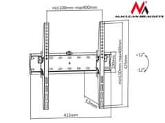 Maclean Maclean TV držiak, max VESA 400x400, 32-75", do 40kg, čierny, MC-665