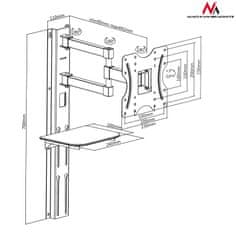 Maclean TV držiak Maclean s DVD policou, vesa 200x200, 23"-42", 30kg, MC-771