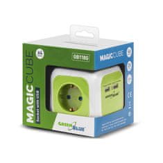 GreenBlue MagicCube štvornásobná zásuvka, 2 USB vstupy 1,4 m GreenBlue GB118G nemecká verzia