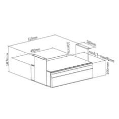 Maclean Maclean ergonomická pod stolová zásuvka, organizér, čierna, max 5kg, MC-875