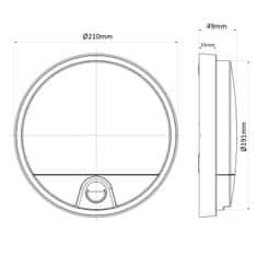 Maclean Maclean LED lampa s pohybovým senzorom, infračervená, šedá, 15W, IP54, 1100lm, MCE291 GR