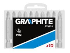 Graphite Skrutkovacie bity PH2 x 50 mm, 10 ks.