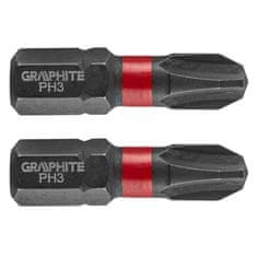 Graphite Nárazové bity PH3 x 25 mm, 2 ks.