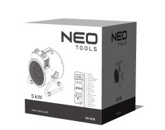 NEO Elektrický ohrievač 5kW priemyselný, nastaviteľné nastavenia, IPX4