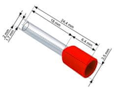 Blow 43-075# Izolovaný konektor, objímka 1,5/18, červená