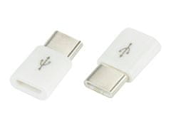 Blow 75-797# USB adaptér, micro USB zásuvka-USB-C zástrčka, biela