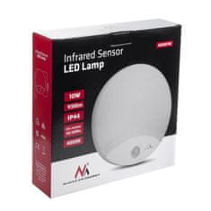 Maclean Maclean LED lampa s pohybovým senzorom, infračervená, biela, 10W, IP44, prírodná biela farba (4000K), 900lm, MCE357W