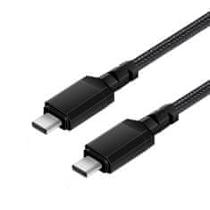 Maclean 2 x USB-C 100W kábel Maclean, podpora PD, prenos dát až 10Gbps, 5A, čierny, dĺžka 1m, MCE491