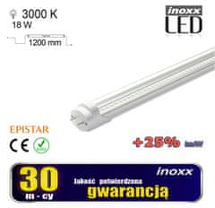 slomart LED žiarivka 120cm 18w T8 3000K G13 teplá transparentná obojstranná