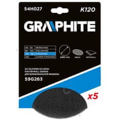 Graphite Brúsna sieťka na suchý zips na omietku 180 mm, K120, 5 ks na brúsku 59G263