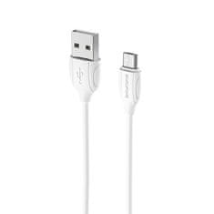 Borofone  BX19 Výhodný dátový kábel - USB na Micro USB - 2,4A 1 meter biely