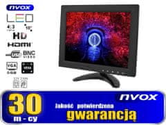 slomart LCD monitor 10-palcový LED VGA HDMI AV USB BNC 12V 230V... (NVOX PC105VHB)