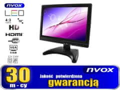 slomart HD LED monitor 10-palcový HDMI VGA USB AV BNC 12V 230V... (NVOX PC1018 HD)