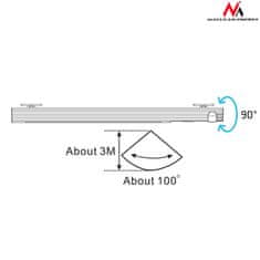 Maclean Maclean LED svietidlo, s pohyblivým pohybovým senzorom, háčik, 3xAAA, ON/OFF/AUTO2, tepl. 4000K, dosah 3m, MCE235