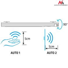 Maclean Skriňová LED lampa Maclean so senzorom. krátky dosah, do skrine, hák, 3xAAA, AUTO1/OFF/AUTO2, 4000K, dosah 15cm MCE234