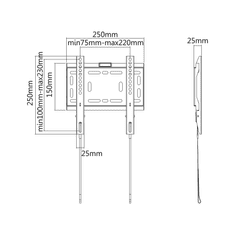 Cabletech Univerzálny držiak na stenu pre LED TV (23-42") LP42-22F