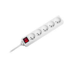 Rebel Rebel 5-zásuvkový napájací predlžovací kábel s vypínačom, 5m (1,5mm)