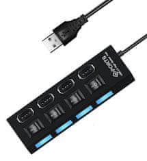 slomart AK228A Hub 4xUSB aktívny s prepínačmi