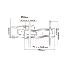 Cabletech Univerzálny TV držiak 37"-80" vertikálne a horizontálne nastavenie (UPA36-466)