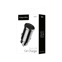 slomart Kruger & Matz duálna USB 3100 mA autonabíjačka s funkciou Quick Charge 3.0