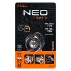 NEO Čelovka 250 lume, zoom, CREE XPE, 3xAAA