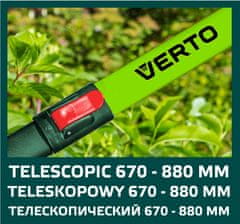 Verto Teleskopické nožnice na živý plot 670 - 880 mm, čepeľ 200 mm