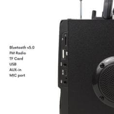 AUDIOCORE Audiocore prenosný bluetooth reproduktor, FM rádio, vstup na SD/MMC kartu, AUX, USB, diaľkové ovládanie, AC730