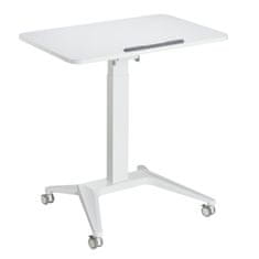 Maclean Maclean mobilný stôl na notebook, biely, pneumatické nastavenie výšky, 80x52cm, max 8kg, výška 109cm, MC-453W