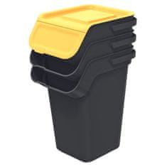 Prosperplast Odpadkové koše KADDI Q SET - čierne 25l. Keden