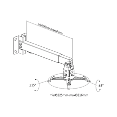 Cabletech Držiak projektora na stenu