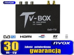 slomart Digitálny TV tuner do auta dvbt/t2 hevc/h.265 usb hdmi av