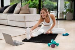 Gymnastická podložka na jogu, pilates, fitness, 183x61cm, hrúbka 1cm, materiál NBR, čierna, REBEL ACTIVE