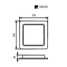 Maclean Maclean LED stropný panel, zapustený SLIM, 18W, Neutral White 4000K, 170*170*26mm, 1800lm, MCE374 S