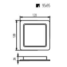 Maclean Maclean LED stropný panel, zapustený SLIM, 9W, Neutral White 4000K, 120*120*26mm, 900lm, MCE373 S