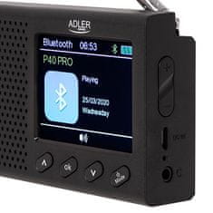 Adler AD 1198 Prenosné rádio - LCD - FM - Bluetooth - hodiny