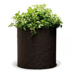 KETER Okrúhly kvetináč CYLINDER PLANTER M whisky hnedý