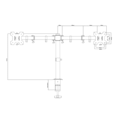 Cabletech Držiak pre dva monitory 13"-27"