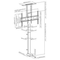 Maclean Elektrický výsuvný TV držiak Maclean, TUYA, 37''-80'', VESA 600x400, max 60kg, MC-866T