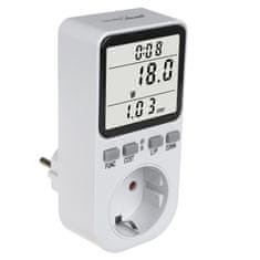 GreenBlue GreenBlue elektromer, wattmeter, typ F, 220-240V AC, 50Hz, max. záťaž 16A, IP20, vstavaná batéria, GB364 F