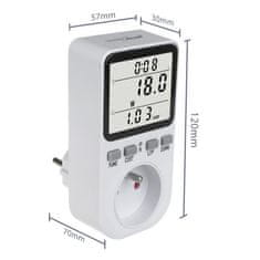 GreenBlue elektromer, wattmeter, typ E, 220-240V AC, 50Hz, max. záťaž 16A, IP20, vstavaná batéria, GB364 E