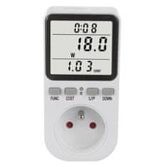 GreenBlue elektromer, wattmeter, typ E, 220-240V AC, 50Hz, max. záťaž 16A, IP20, vstavaná batéria, GB364 E