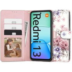 Tech-protect Wallet knižkové puzdro na Xiaomi Redmi 13, blossom flower