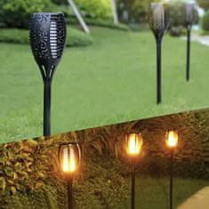 MG Garden Torch solárna lampa 4ks, čierna