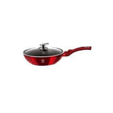 Berlingerhaus Panvica WOK s pokrievkou s mramorovým povrchom BH 1265 28 cm Burgundy Metallic Line