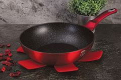 Berlingerhaus Panvica WOK s pokrievkou s mramorovým povrchom BH 1265 28 cm Burgundy Metallic Line