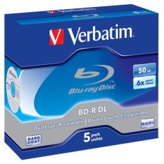VERBATIM Blu-Ray disk BD-R DL(5-Pack)Jewel/6x/50GB (43748)