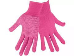 Extol Lady Záhradné rukavice (99719) polyester ružové, PVC terčíky, 7″