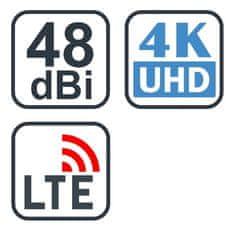 Evolveo Venkovní anténa Jade 2 LTE, 48dBi aktivní DVB-T/ T2, LTE filtr