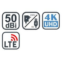 Evolveo Pokojová anténa Xany 4 LTE, 50dBi aktivní DVB-T/ T2, LTE filtr